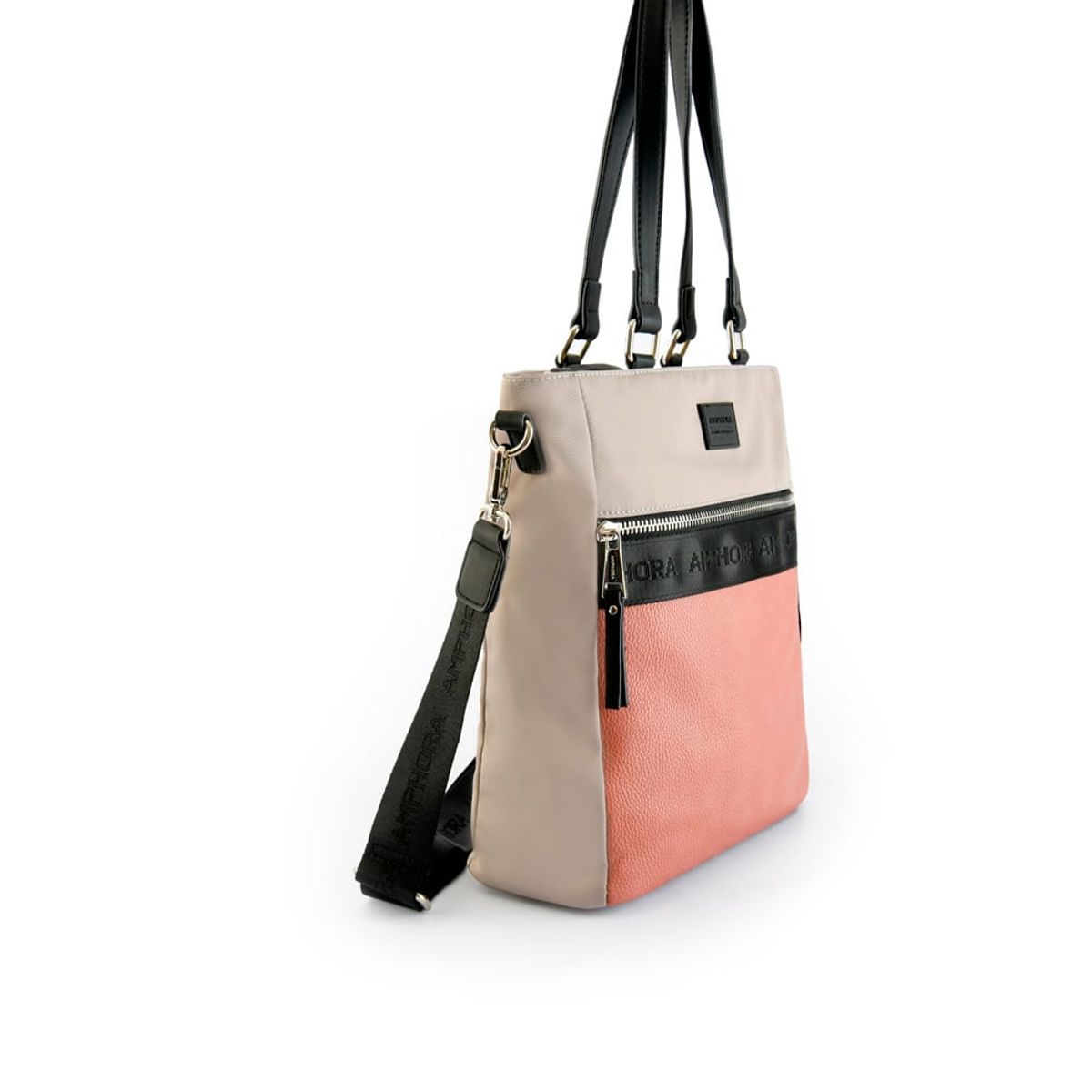 AMPHORA - Cartera Dos Asas autruch shopping grande gris