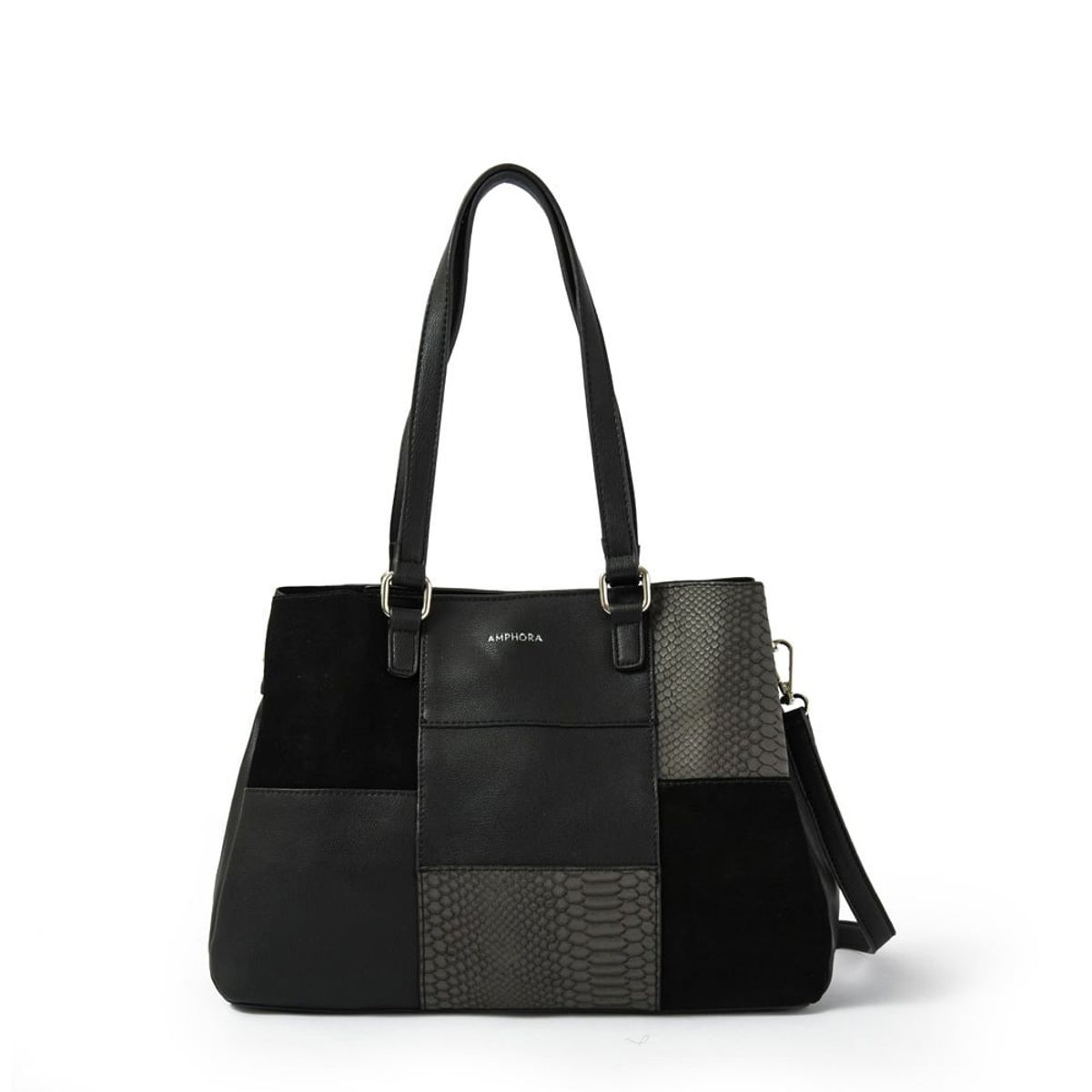 AMPHORA - Cartera tote tres divisiones daranita grande negro