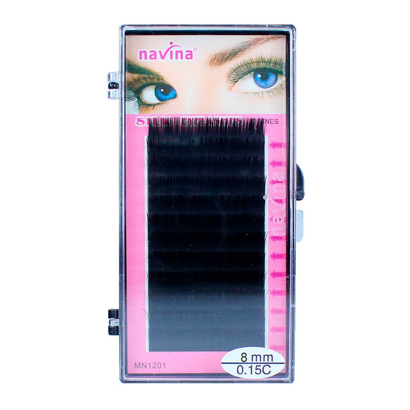 COSMETICAVAL - Caja pestañas una a una Navina 15C 8mm
