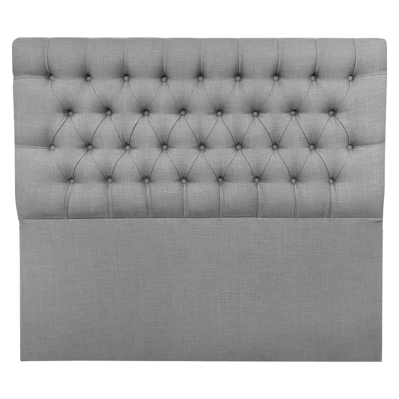 ESPACIO HOGAR - Respaldo De Cama Capitone 15 P Lino Gris Plata