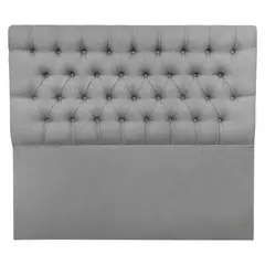ESPACIO HOGAR - Respaldo De Cama Capitone 15 P Lino Gris Plata