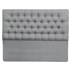 ESPACIO HOGAR - Respaldo De Cama Capitone King Lino Gris Plata