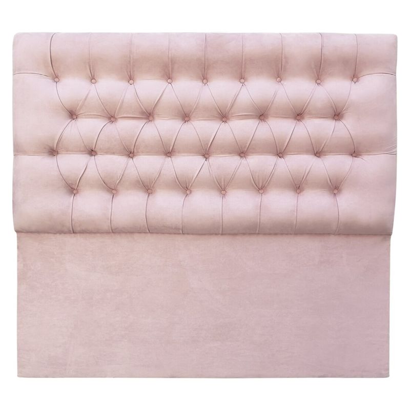 ESPACIO HOGAR - Respaldo De Cama Capitoné 15 P Felpa Rosado Claro