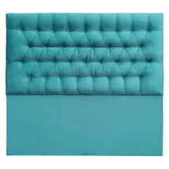 ESPACIO HOGAR - Respaldo De Cama Capitone Felpa Turquesa 15P