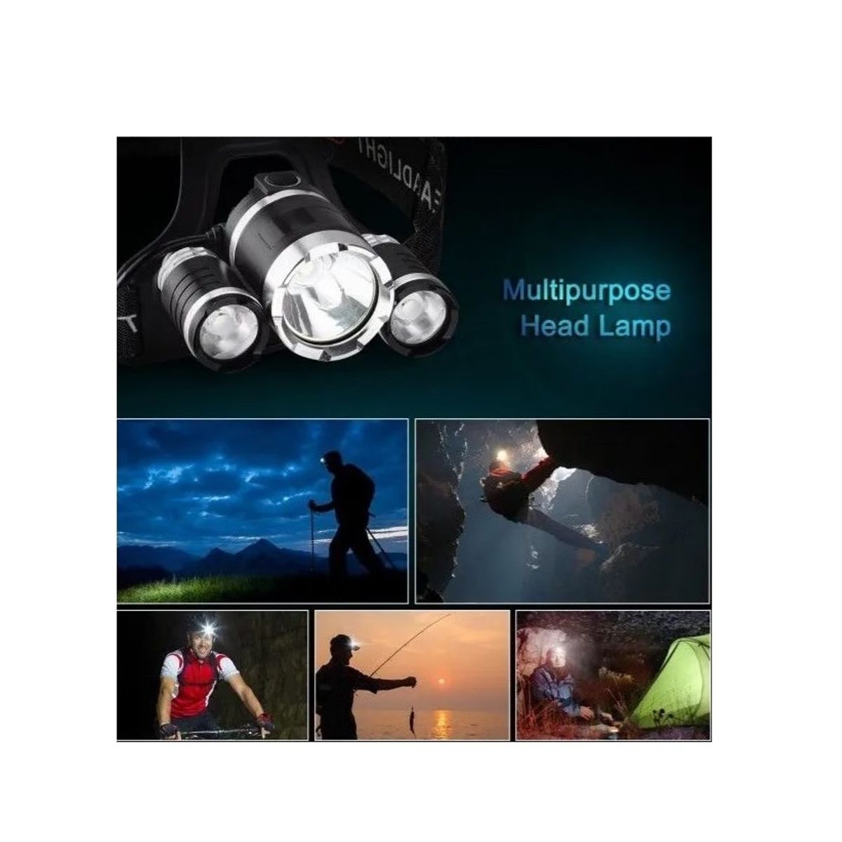 GENERICO - Linterna Led Cintillo Cabeza Led Recargable Cabeza Frontal