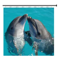 GENERICO - Cortina De Baño Impermeable - Pareja de Delfines Fraser