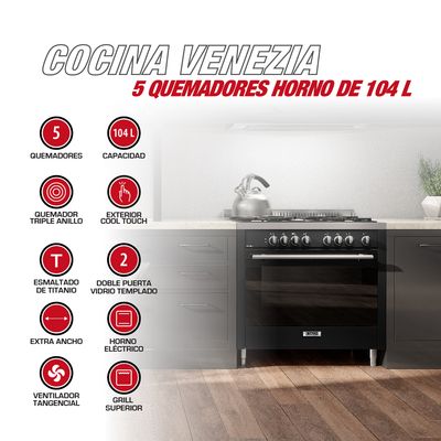 Imagen 2 del producto Cocina 5 quemadores horno de 104 Lts