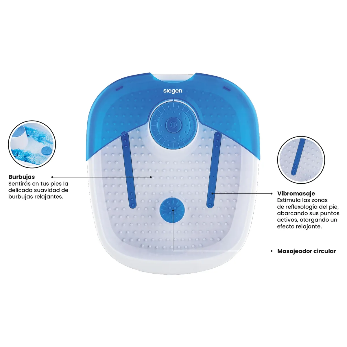 SIEGEN - Spa para pies Efecto relajante Siegen SG-1560