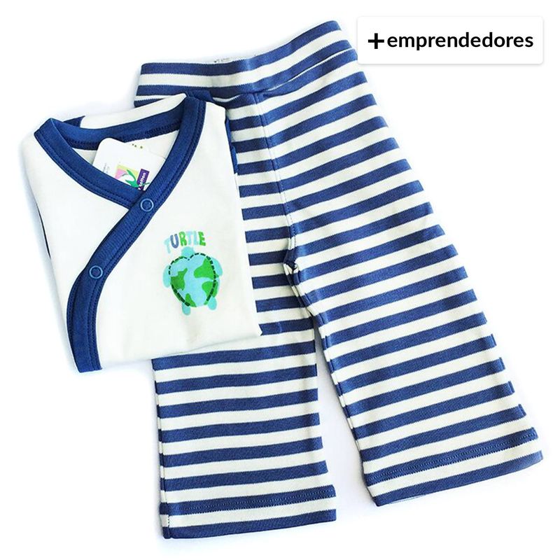 AMKALE - Conjunto Bebé Tortuga Azul - Algodón Orgánico