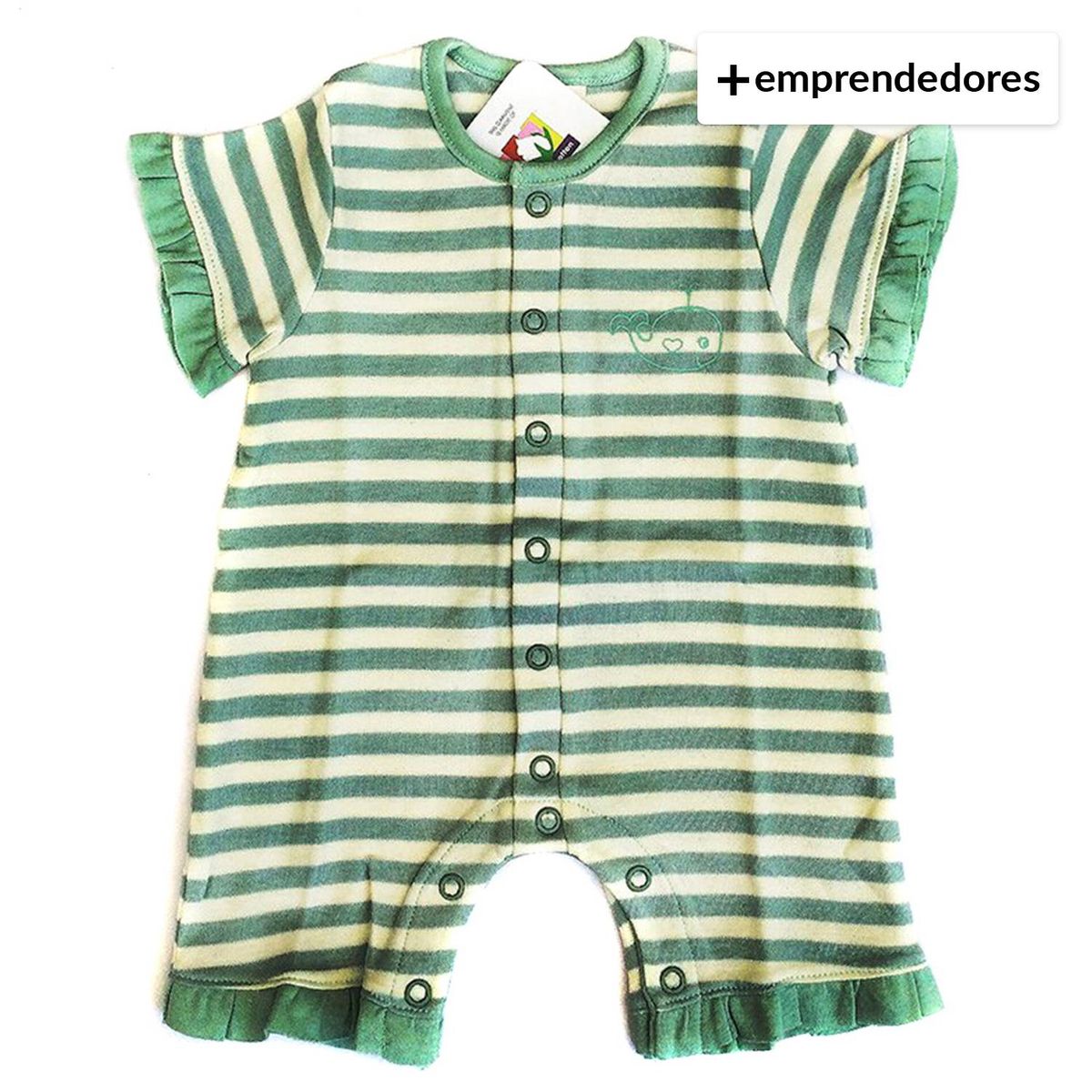 AMKALE - Enterito Bebé Rayas Verde - Algodón Orgánico