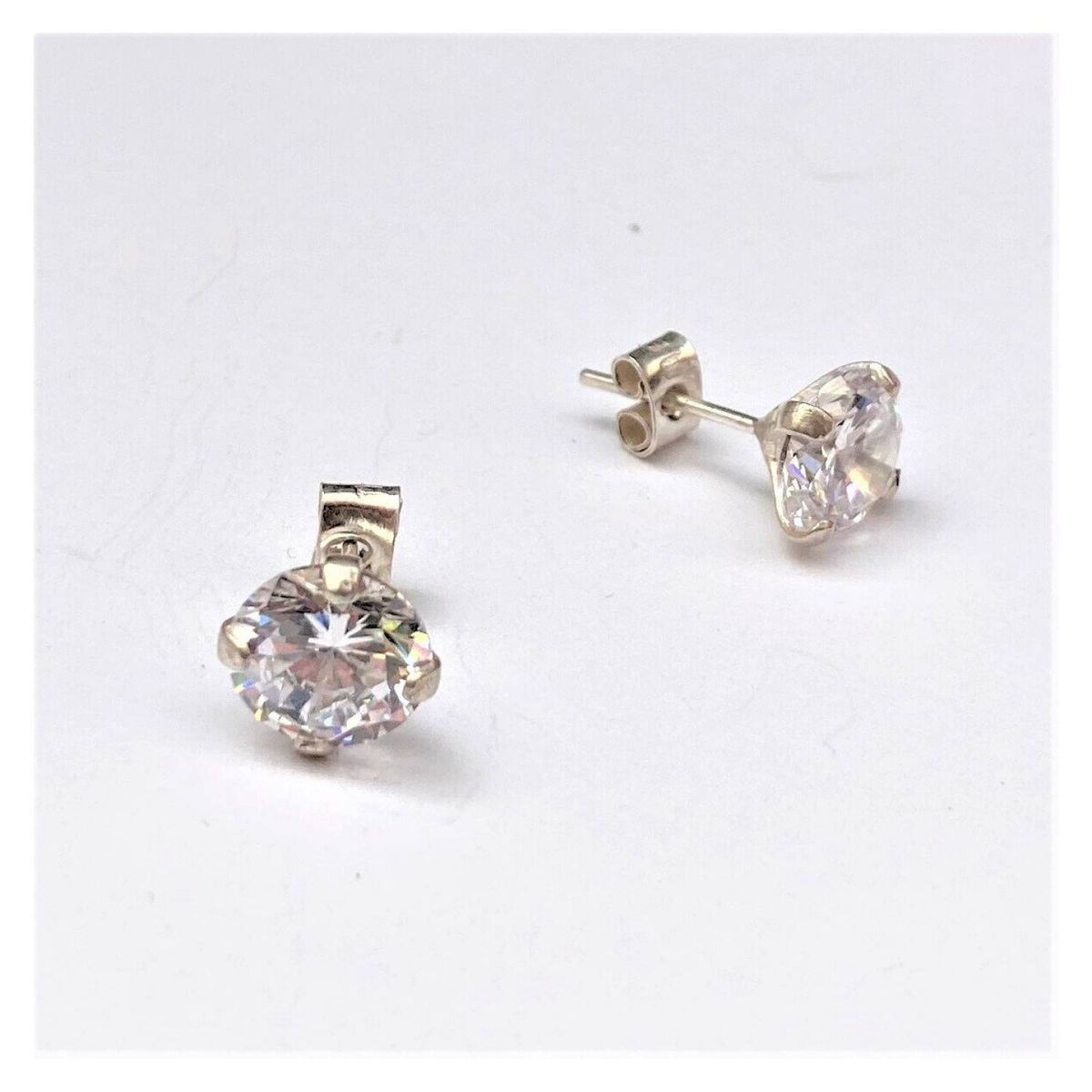 AMKALE - Aros Plata Circon 9mm