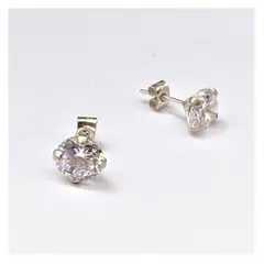 AMKALE - Aros Plata Circon 9mm