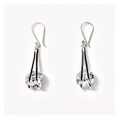 AMKALE - Aros Plata Circón Colgante 10mm