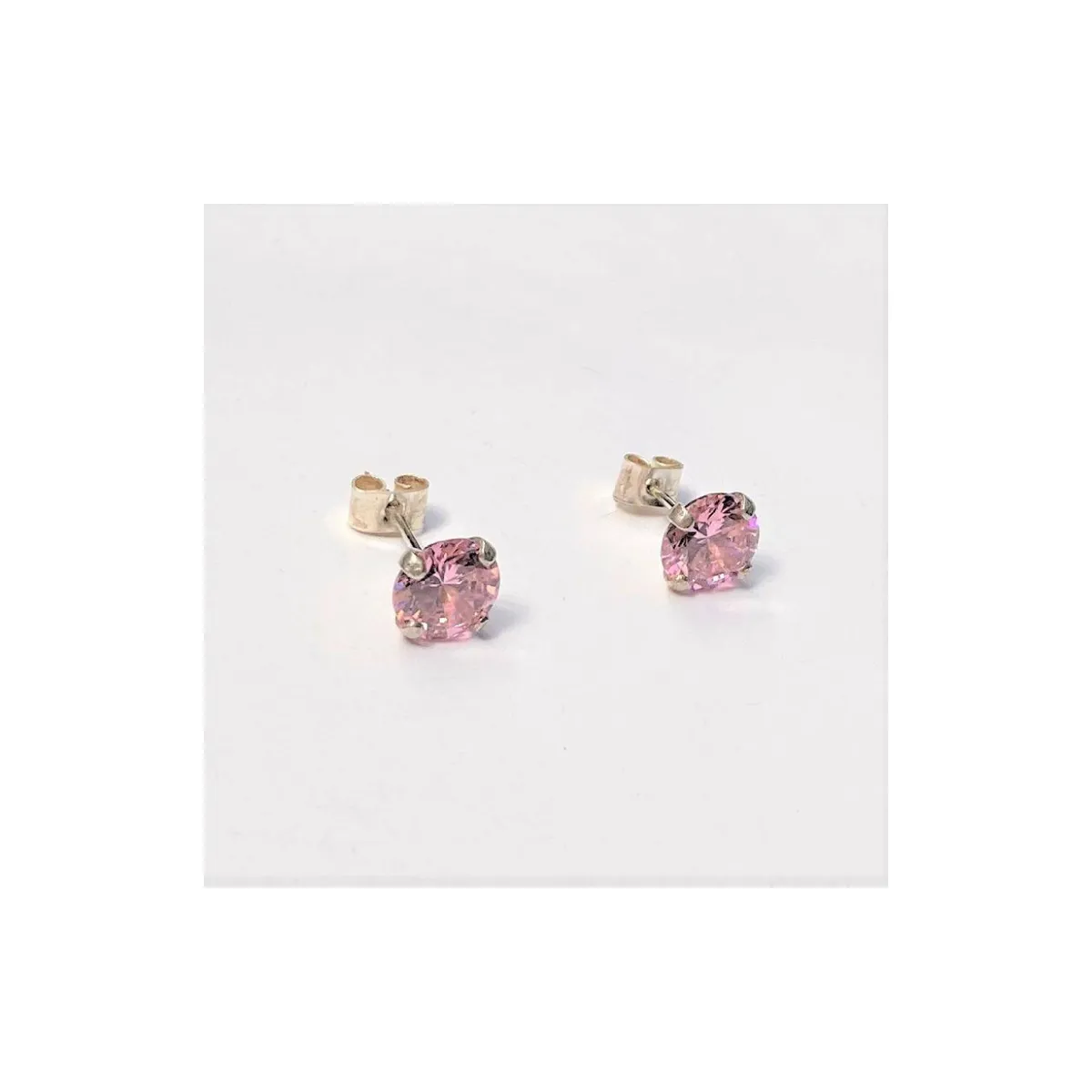 AMKALE - Aro Circon Plata 8mm Rosado