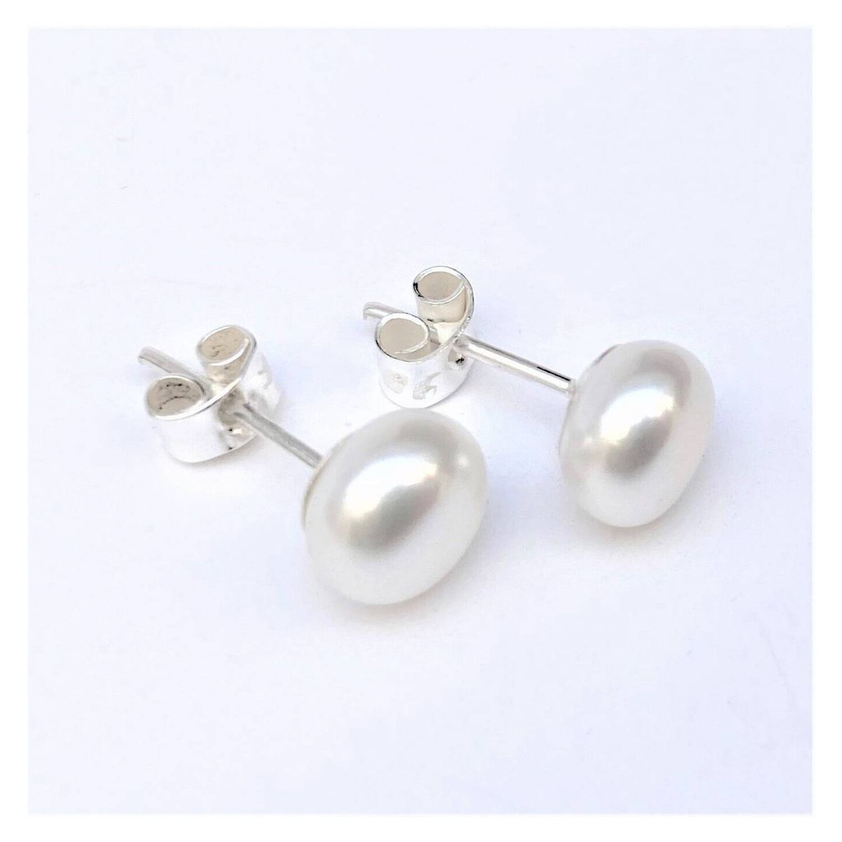 AMKALE - Aros Perla Rio 8mm Plata