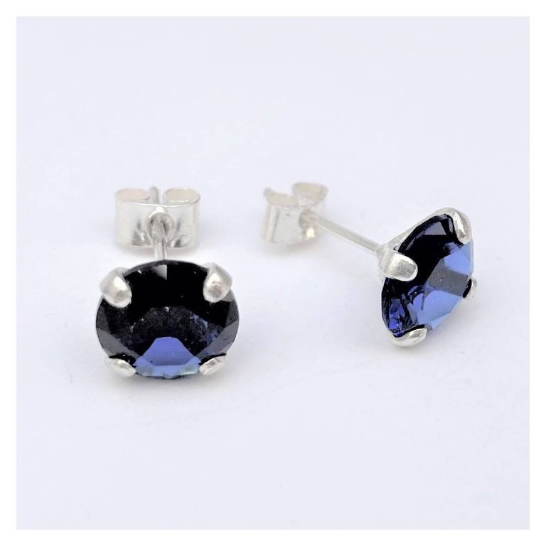 Aro Circon Plata 8mm Azul Azul TALLA UNICA
