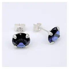 AMKALE - Aro Circon Plata 8mm Azul