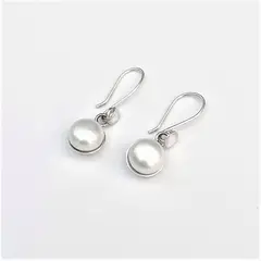 AMKALE - Aros Colgantes Plata Perla Rio