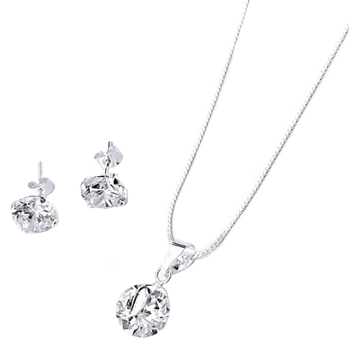 AMKALE - Conjunto  de circón y plata.