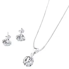 AMKALE - Conjunto de circón y plata.