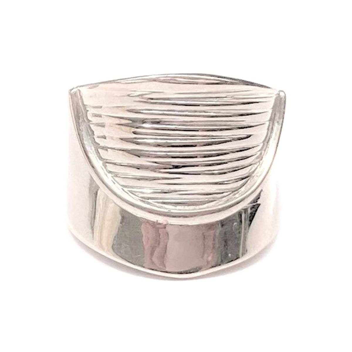 AMKALE - Anillo ajustable plata media luna