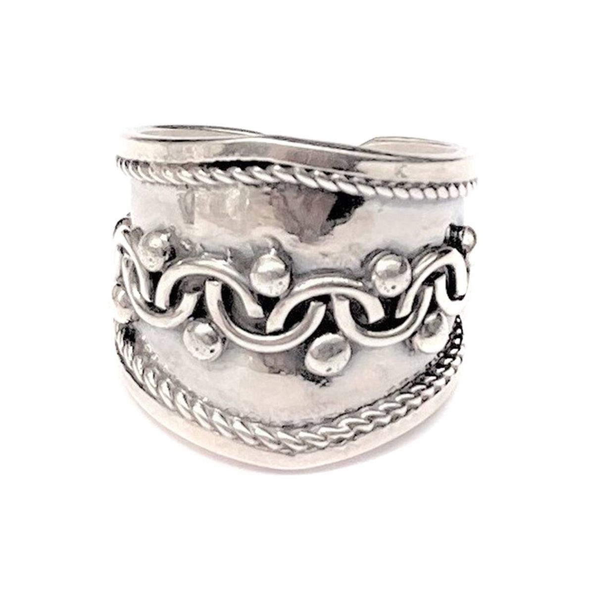 AMKALE - Anillo Plata Ajustable Grecas