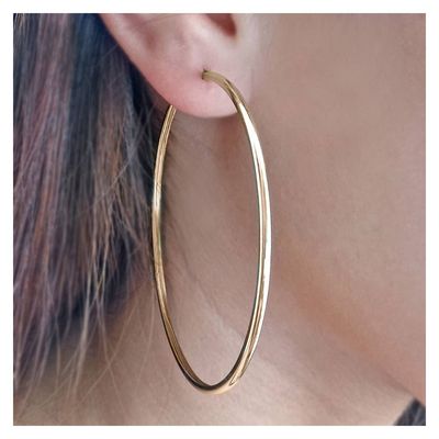 Imagen 2 del producto Aros Argollas 65mm Enchapada Oro 18K