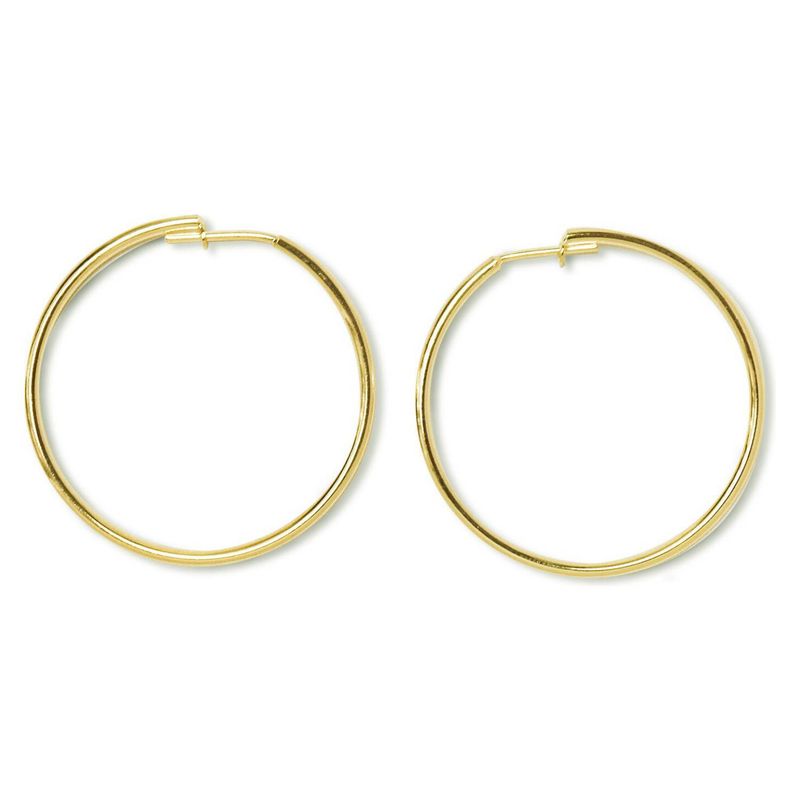 ANDREA COGGIOLA JOYAS - Aros Argollas 35mm Enchapada Oro 18K.-