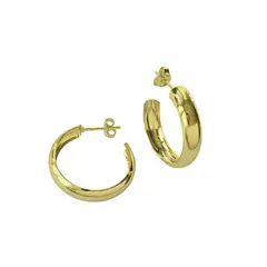 ANDREA COGGIOLA JOYAS - Aros Argollas Bote Mediana Enchapado Oro 18K