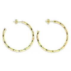 ANDREA COGGIOLA JOYAS - Aros Argolla Torcida 42mm Enchapado Oro 18K