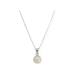 ANDREA COGGIOLA JOYAS - Collar Perla De Río Roseta Cristal Plata