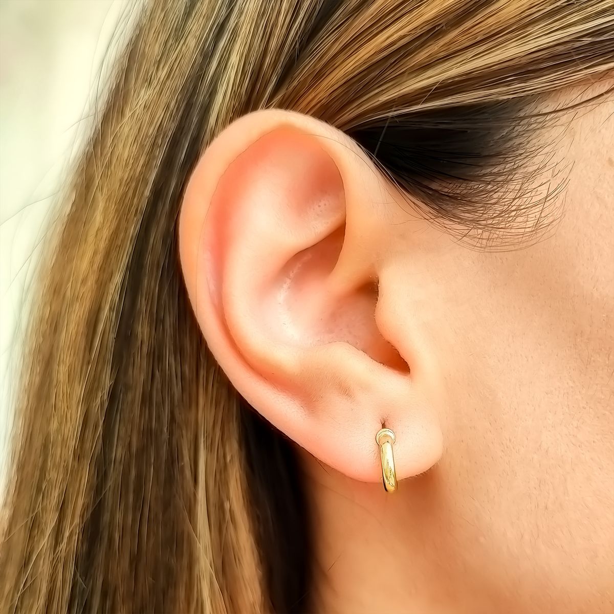 COGGIOLA - Aro Argolla Mini 10mm Enchapado Oro 18K