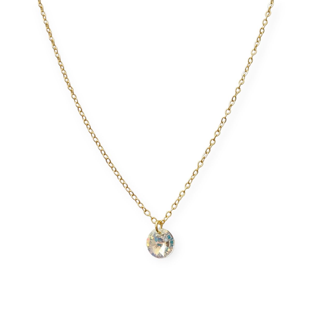 COGGIOLA - Collar Circón Punto De Luz Enchapado Oro 18K