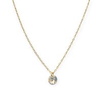 Collar Circón Punto De Luz Enchapado Oro 18K