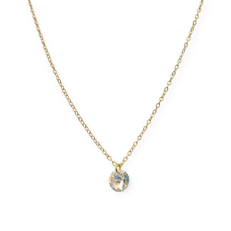 ANDREA COGGIOLA JOYAS - Collar Circón Punto De Luz Enchapado Oro 18K