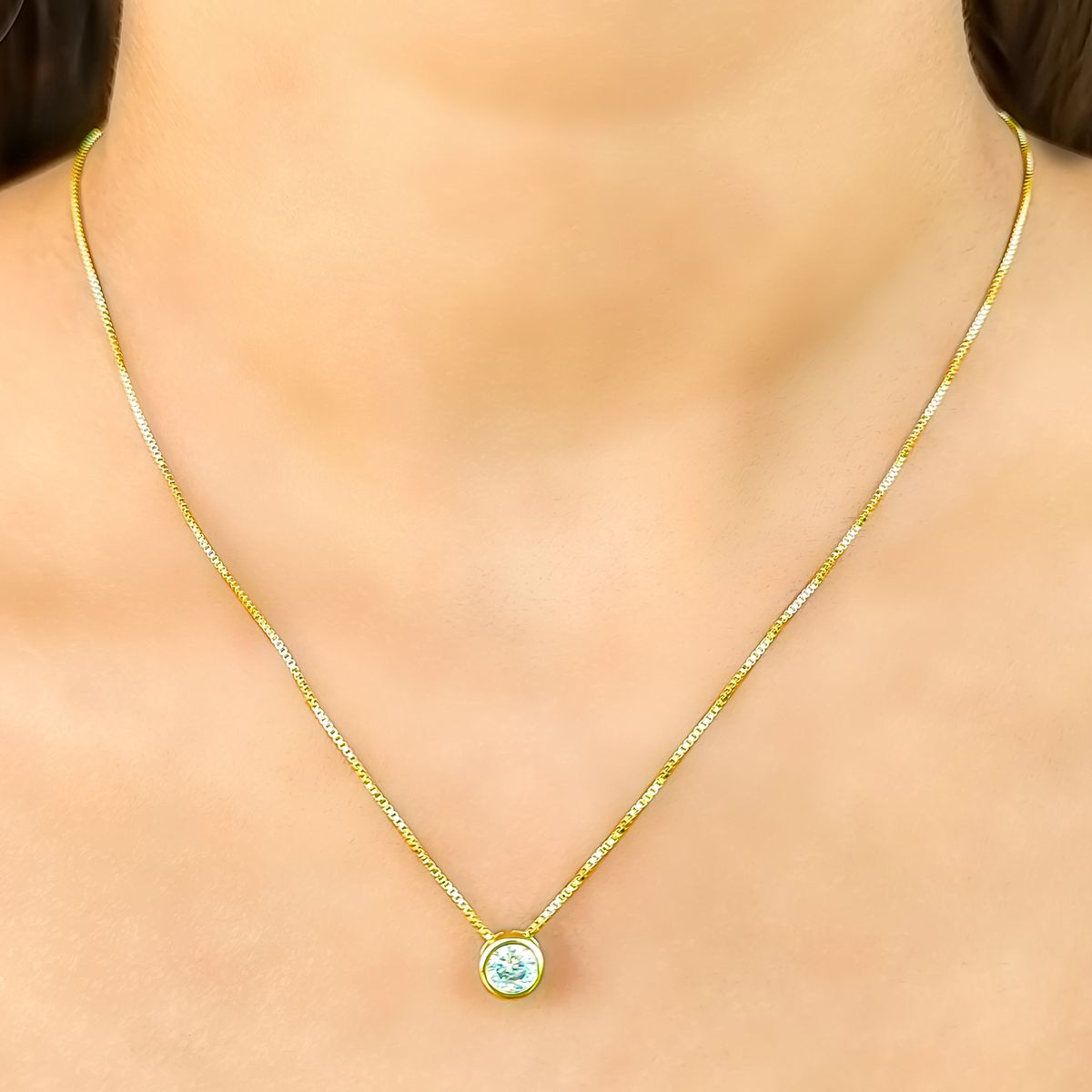 COGGIOLA - Collar Punto de Luz 6mm Enchapado Oro 18K