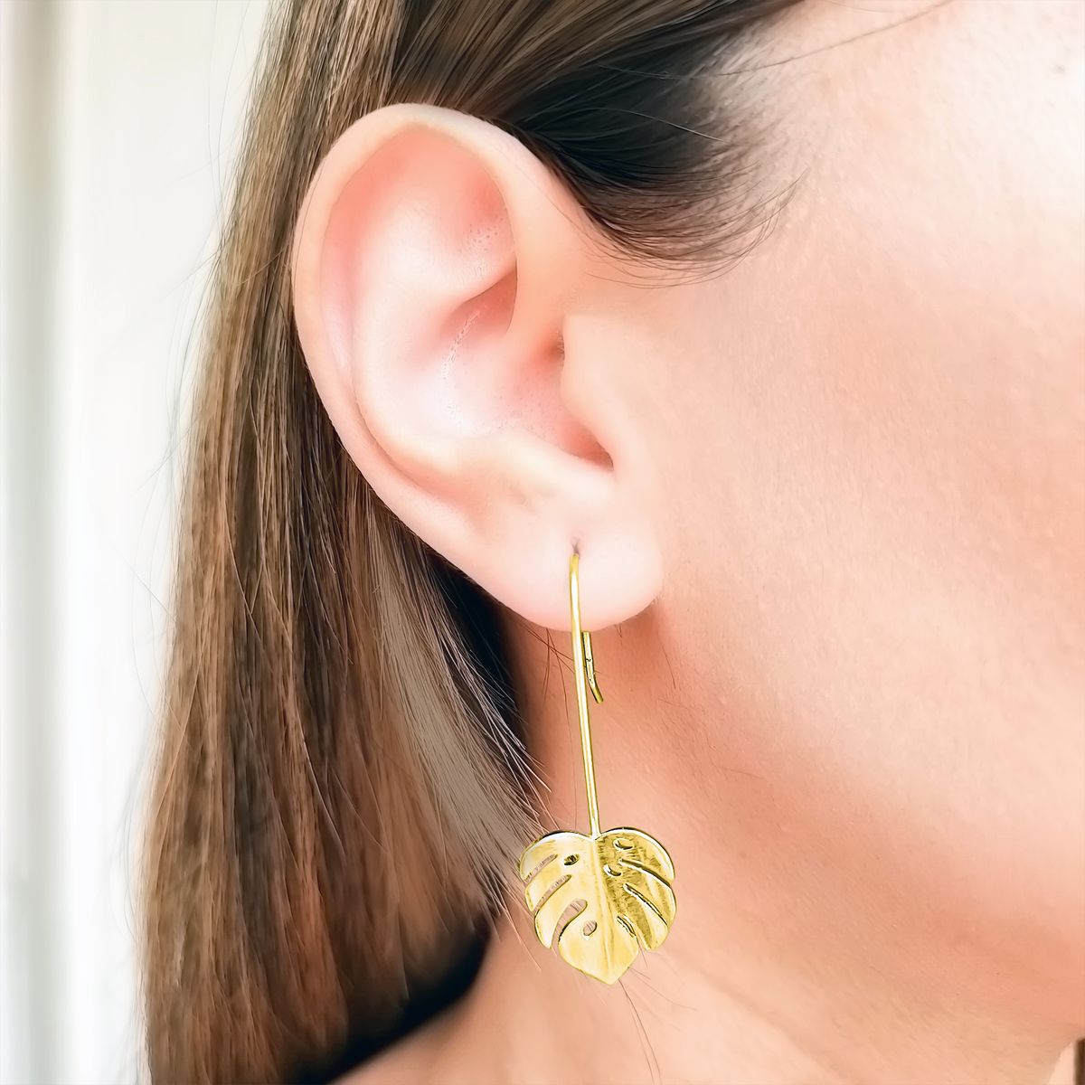 COGGIOLA - Aros Hoja Colgante Enchapado Oro 18K