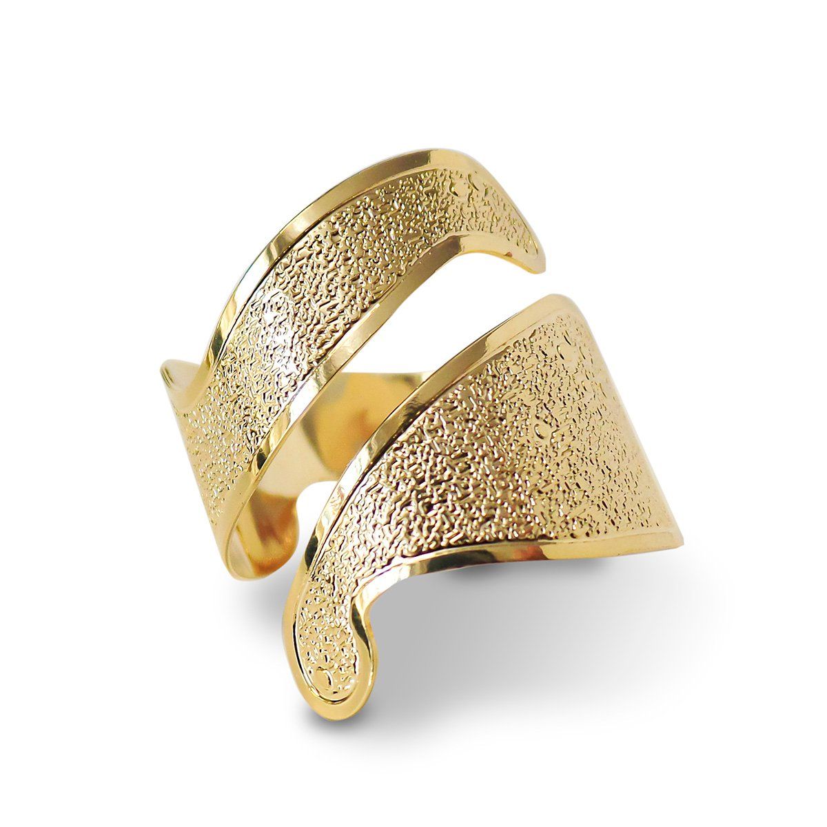 COGGIOLA - Anillo Satinado Calado Enchapado Oro 18K