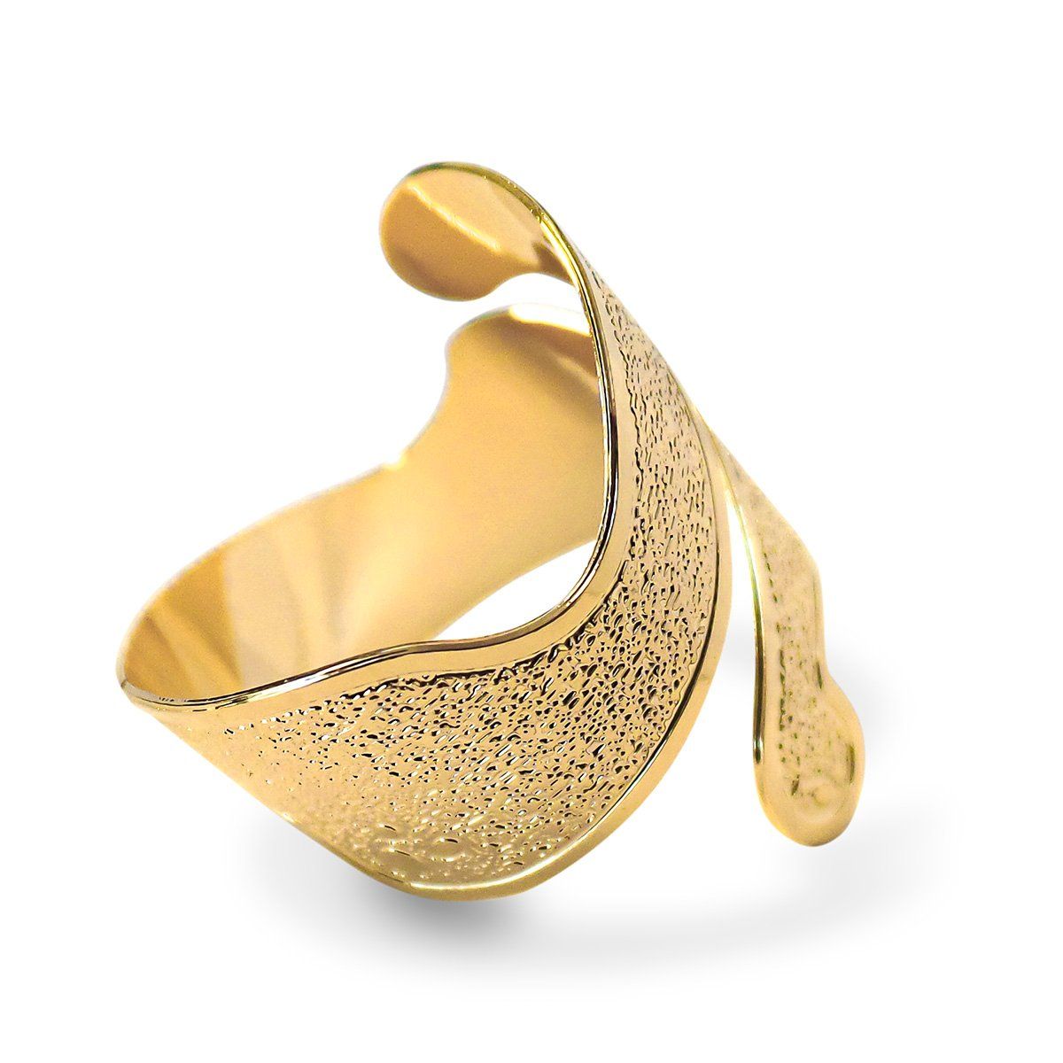 COGGIOLA - Anillo Satinado Calado Enchapado Oro 18K