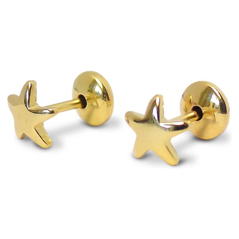 ANDREA COGGIOLA JOYAS - Aros Bebé Estrella 5mm Enchapado Oro 18K