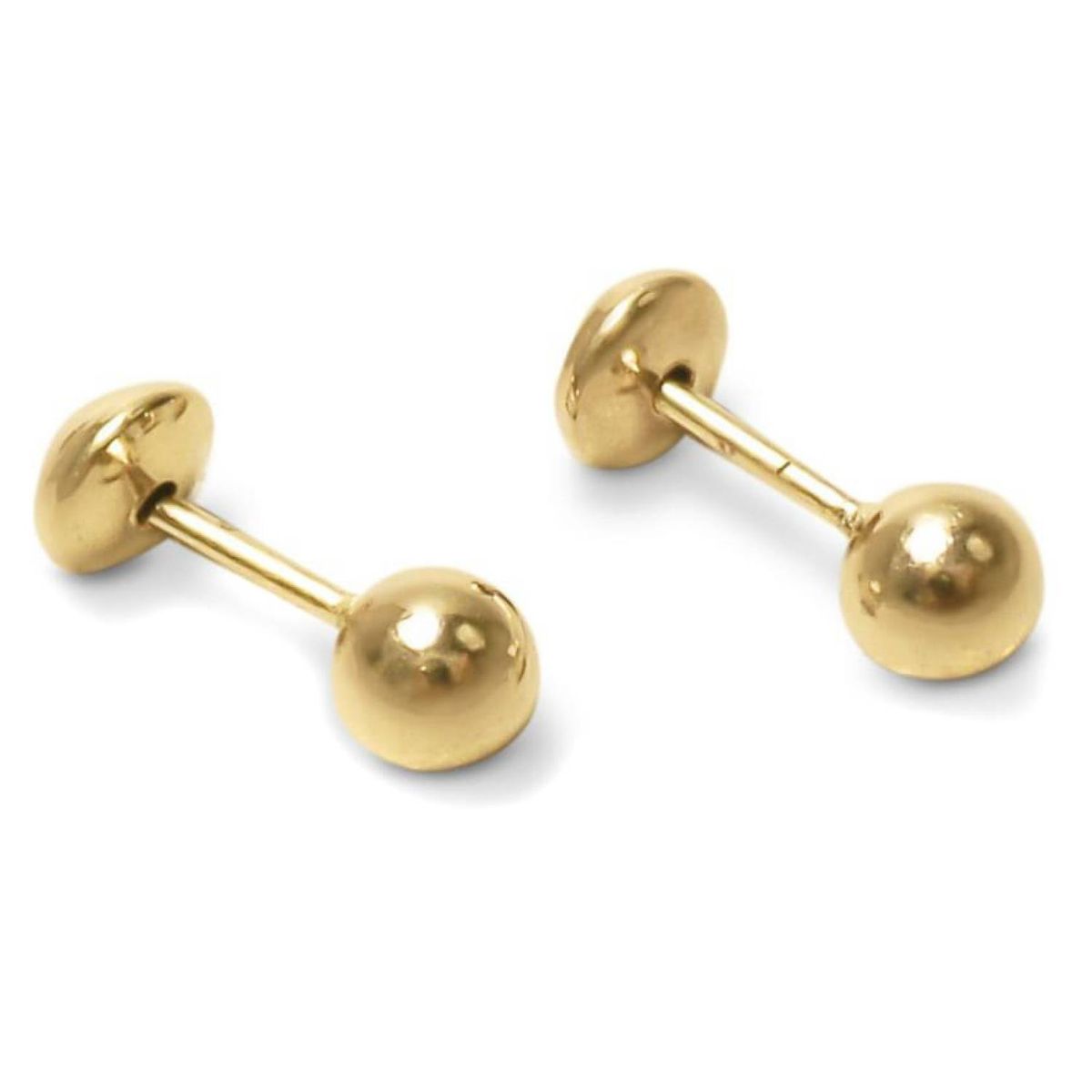 COGGIOLA - Aros Bebé Bolita 3mm Enchapado Oro 18K