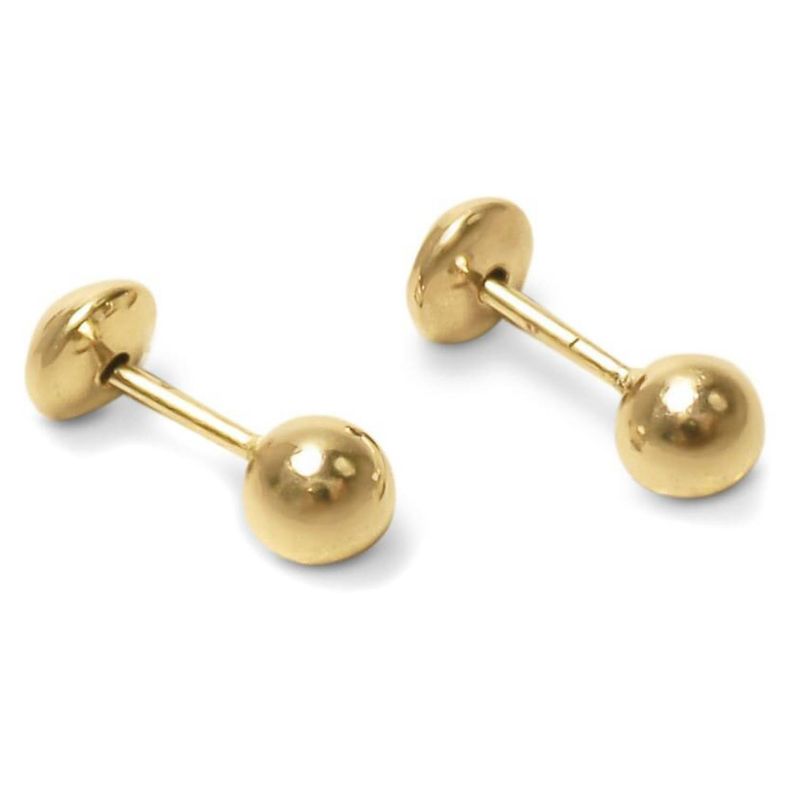 ANDREA COGGIOLA JOYAS - Aros Bebé Bolita 3mm Enchapado Oro 18K