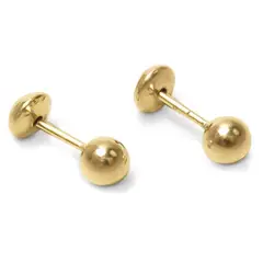 COGGIOLA - Aros Bebé Bolita 3mm Enchapado Oro 18K