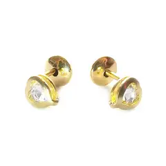ANDREA COGGIOLA JOYAS - Aros Bebé Corazón Circón Enchapado Oro 18K