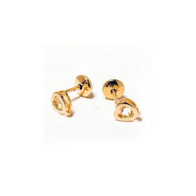 Imagen 2 del producto Aros Bebé Corazón Circón Enchapado Oro 18K