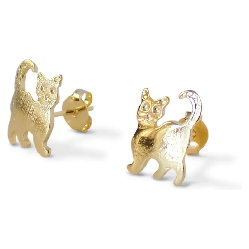ANDREA COGGIOLA JOYAS - Aros Gatito Enchapados Oro 18K