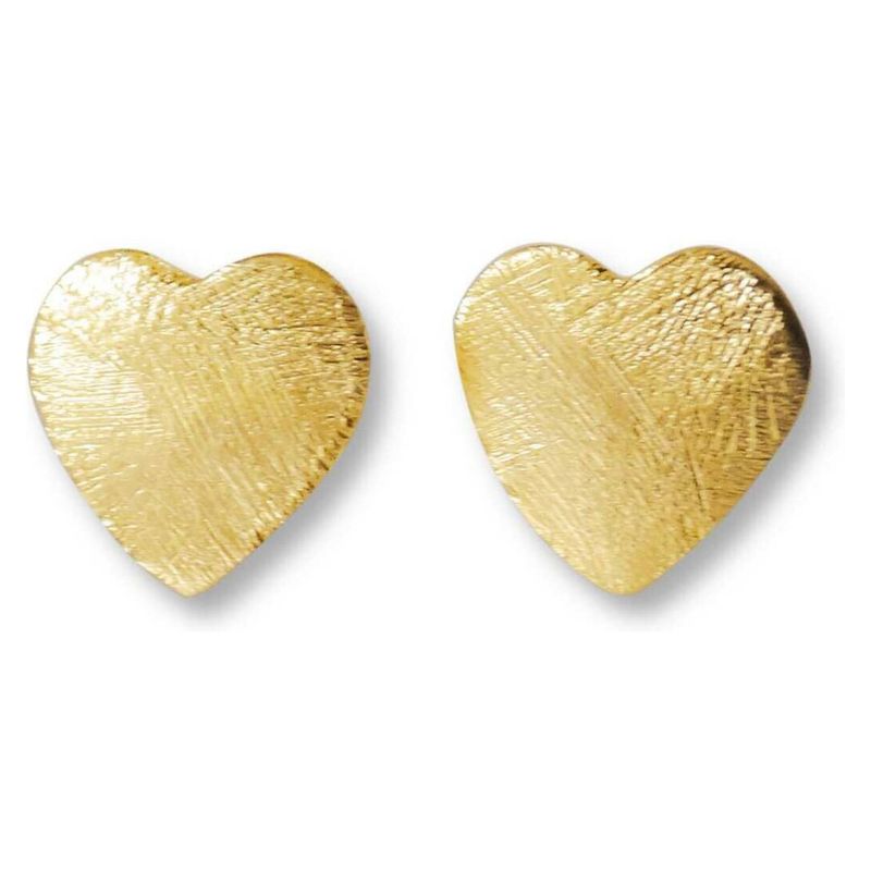 ANDREA COGGIOLA JOYAS - Aros Corazón Satinado Enchapado Oro 18K