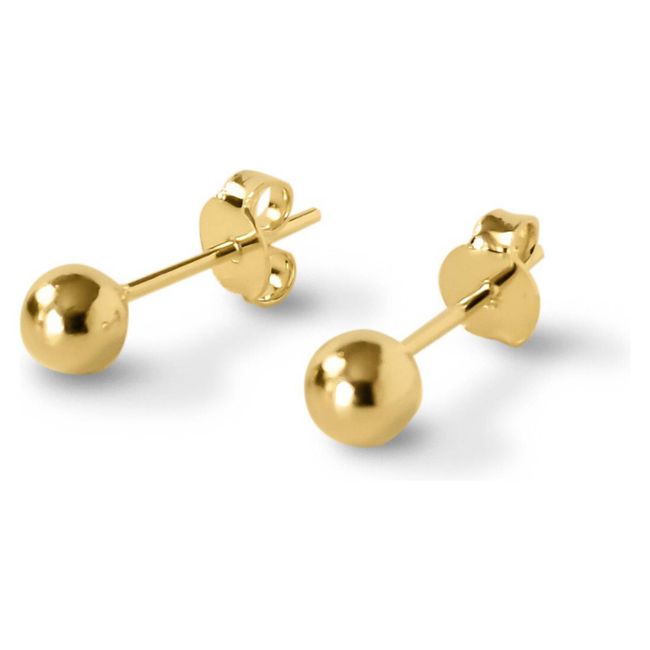 ANDREA COGGIOLA JOYAS - Aros Bola Lisa 4mm Enchapado Oro 18K