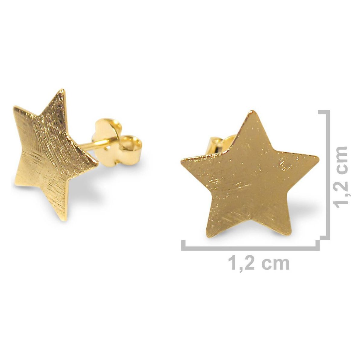 ANDREA COGGIOLA JOYAS - Aros Estrella Satinados Enchapado Oro 18K