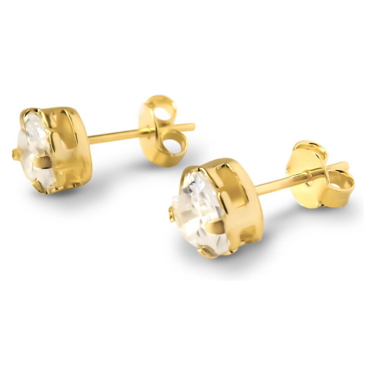 COGGIOLA - Aros Corazón Circón Enchapado Oro 18K